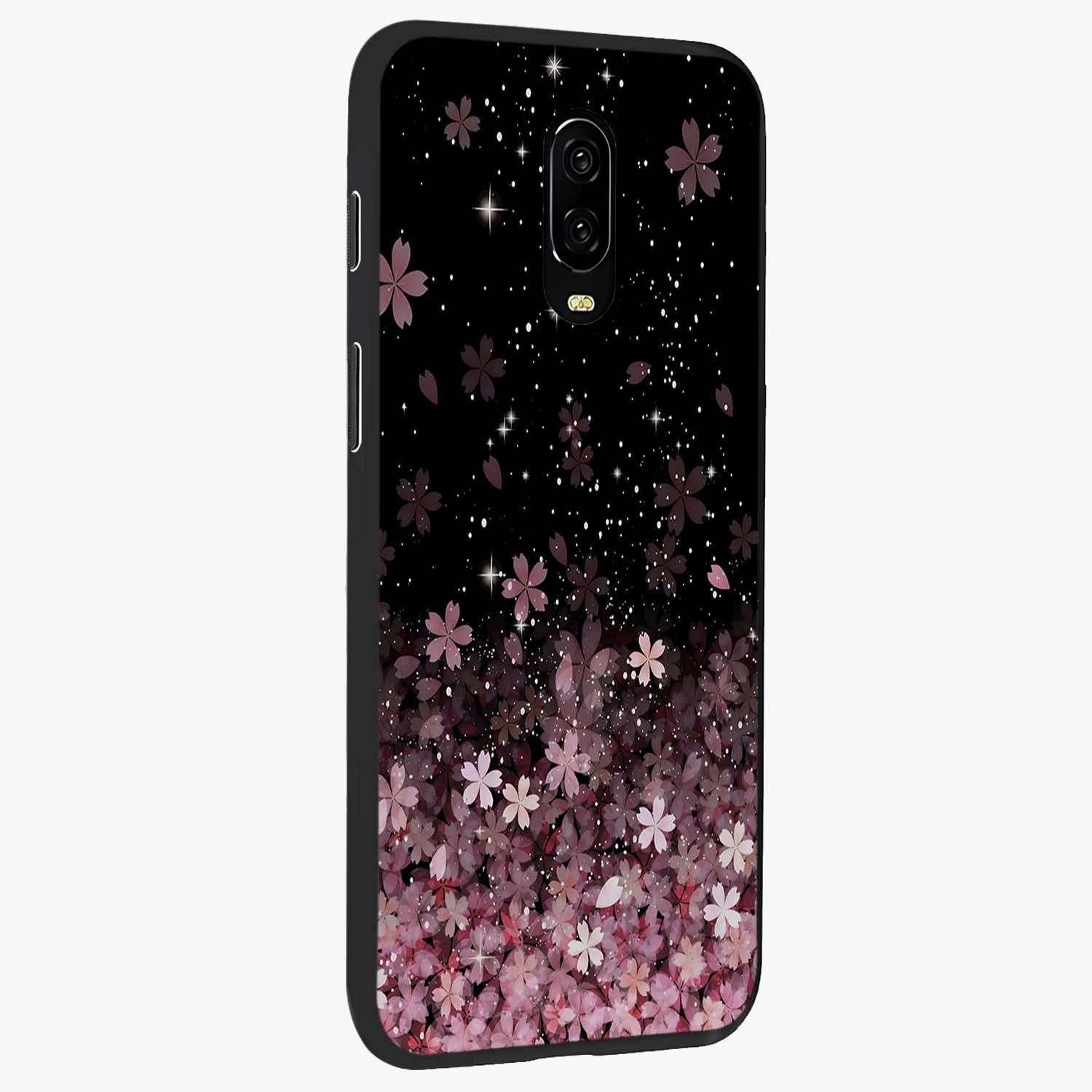 Small Starry Flowers Glass Case upright view showcasing charming floral artwork with dreamy starry theme.
