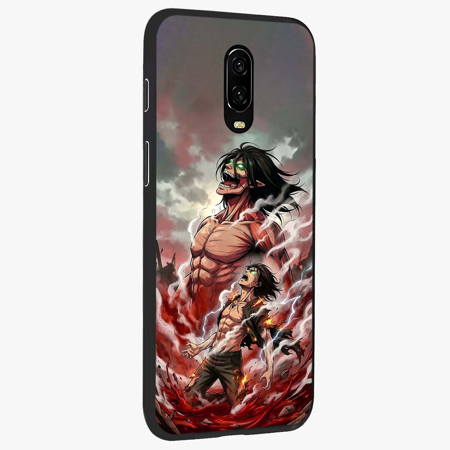 Titan Awakening Fury Glass Case upright view showcasing intense titan artwork with epic fantasy theme.