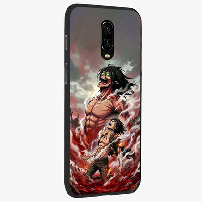 Titan Awakening Fury Glass Case upright view showcasing intense titan artwork with epic fantasy theme.