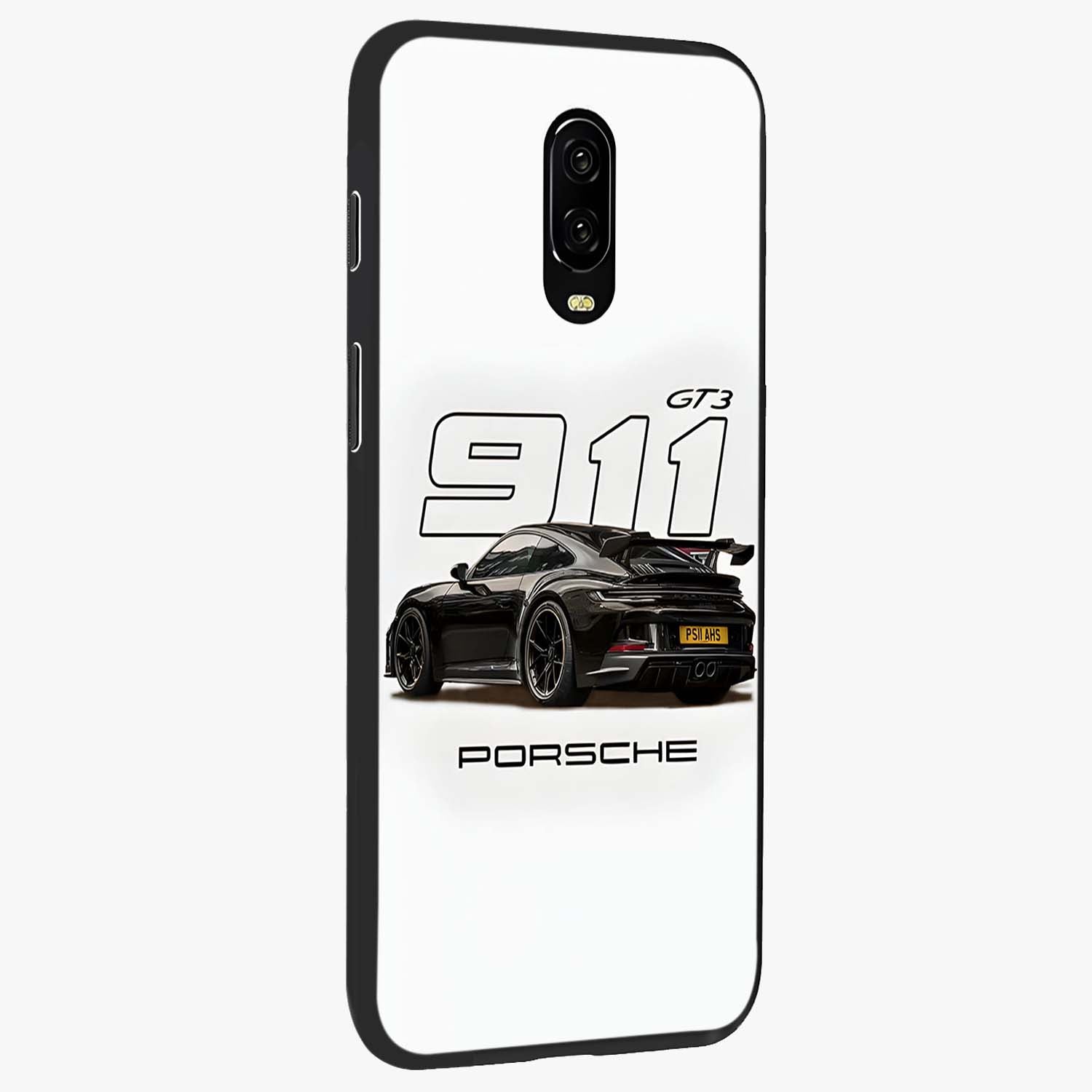Turbo Legacy Icon Glass Case upright view showcasing bold racing inspired artwork with classic car theme.