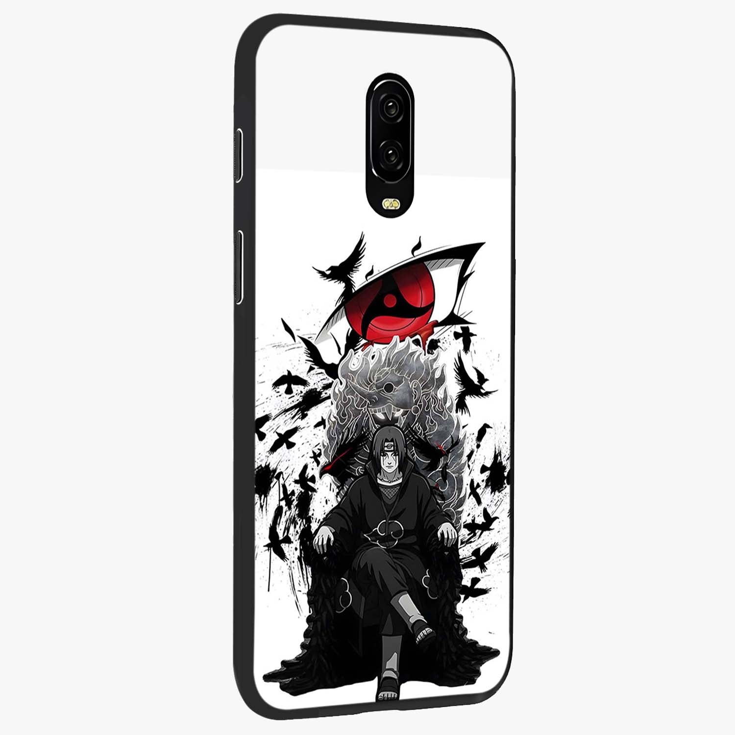 Uchiha Shadow Throne Glass Case upright view showcasing magical underwater galaxy artwork with vibrant cosmic theme.