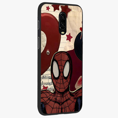 Web Warrior Vibes Glass Case upright view showcasing energetic superhero artwork with bold action theme.