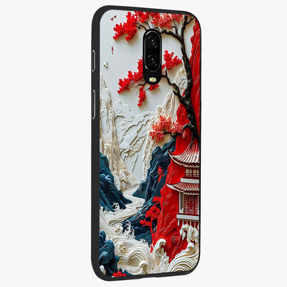 Whispers Of Sakura Waves Glass Case upright view showcasing delicate cherry blossom artwork with elegant nature theme.