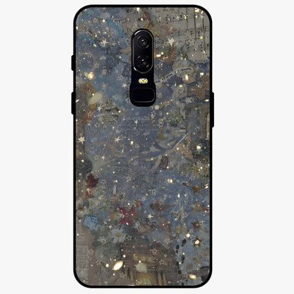 Aesthetic Astrolophia Glass Case showing flat back view with dreamy aesthetic design and glossy glass finish.