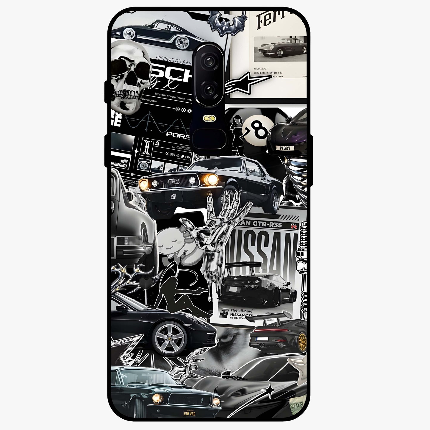 Aesthetic Dark Love Glass Case showing flat back view with dark romantic artwork and glossy glass finish.
