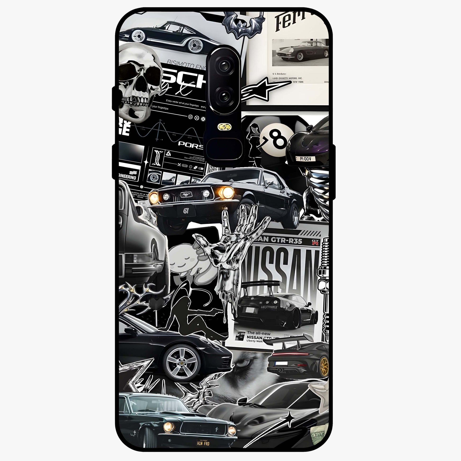 Aesthetic Dark Love Glass Case showing flat back view with dark romantic artwork and glossy glass finish.
