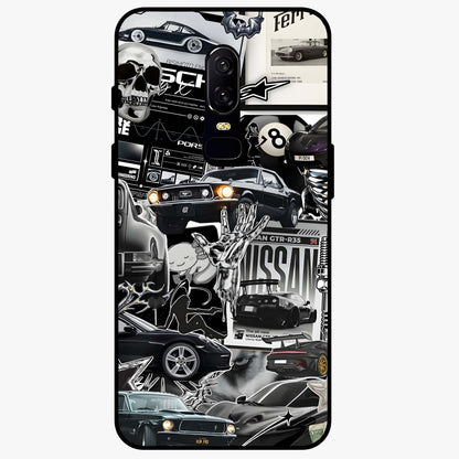 Aesthetic Dark Love Glass Case showing flat back view with dark romantic artwork and glossy glass finish.