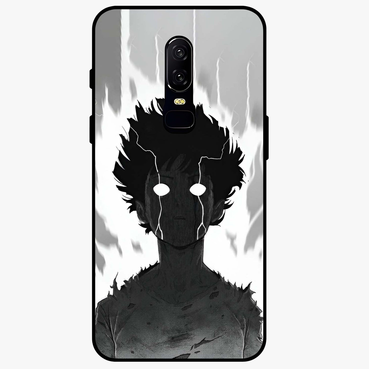 Awakened Inner Rage Glass Case showing flat back view with intense artistic artwork and glossy glass finish.