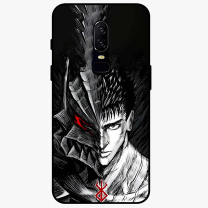 Berserker Blood Oath Glass Case showing flat back view with fierce warrior inspired artwork and glossy glass finish.