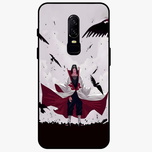 Crimson Crow Ascension Glass Case showing flat back view with mystical crow artwork and glossy glass finish.