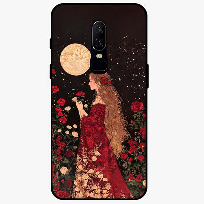 Crimson Dreams Glass Case showing flat back view with dreamy crimson artwork and glossy glass finish.