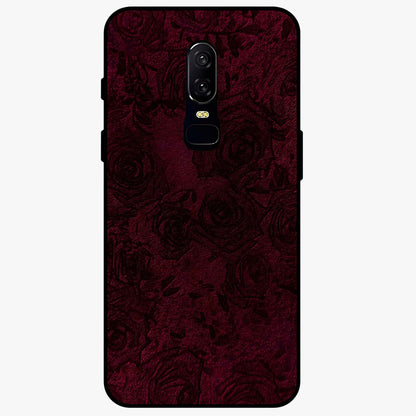 Crimson Fade Flow Glass Case showing flat back view with flowing crimson gradient artwork and glossy glass finish.