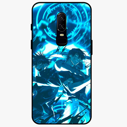 Cursed Energy Clash Glass Case showing flat back view with intense cursed energy artwork and glossy glass finish.