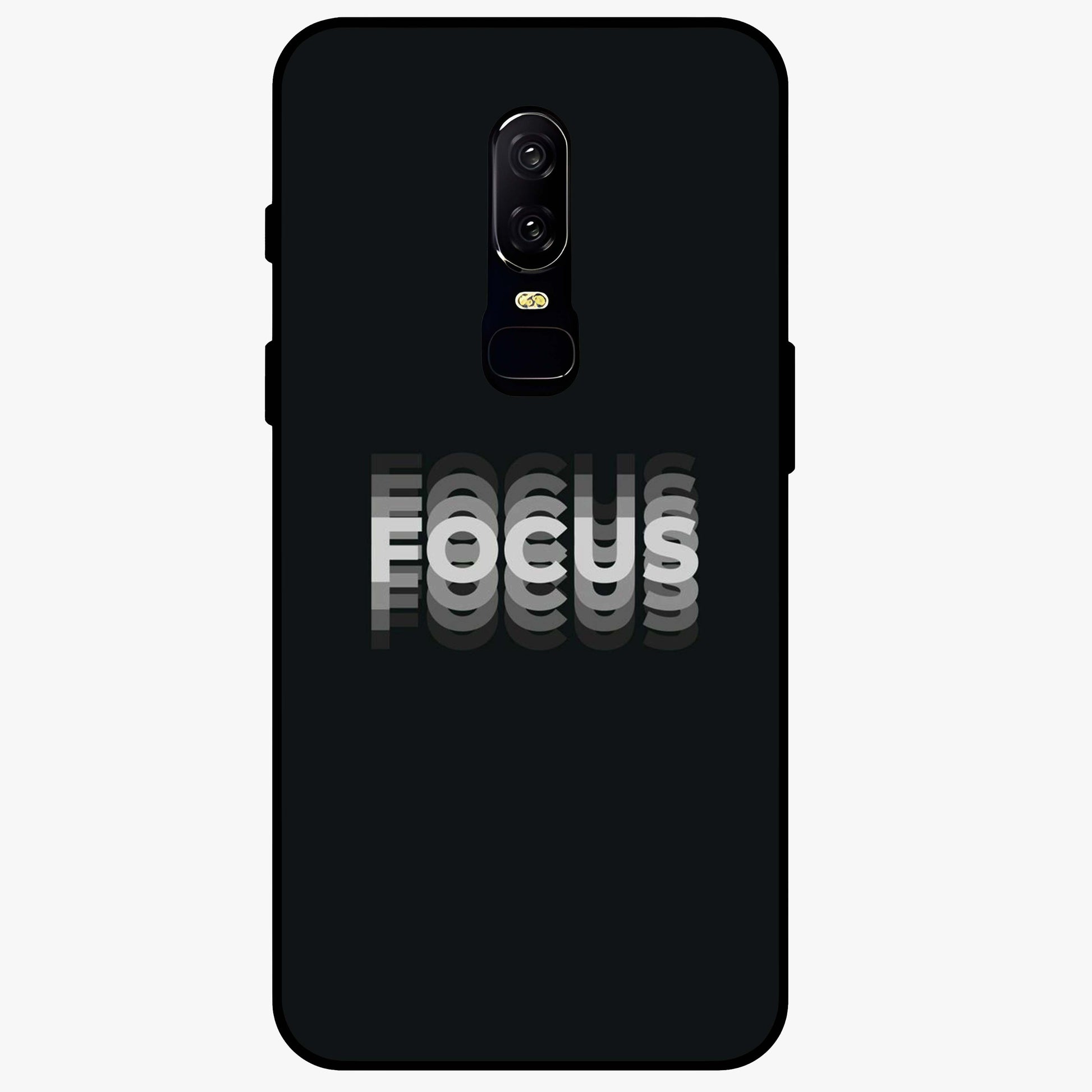 Focused Blade Discipline Glass Case showing flat back view with warrior sword themed artwork and glossy glass finish.