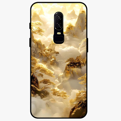 Gates Of Illumination Glass Case showing flat back view with mystical illuminated gate artwork and glossy glass finish.