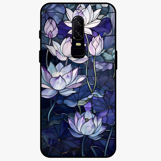 Gloss Petal Rush Glass Case showing flat back view with glossy flower petal artwork and smooth glass finish.