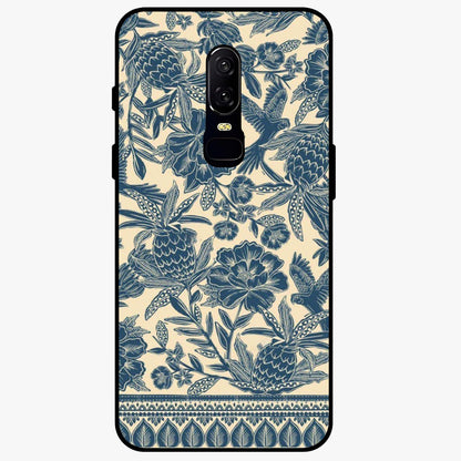 Heirloom Wild Bloom Glass Case showing flat back view with vintage inspired wild flower artwork and glossy glass finish.