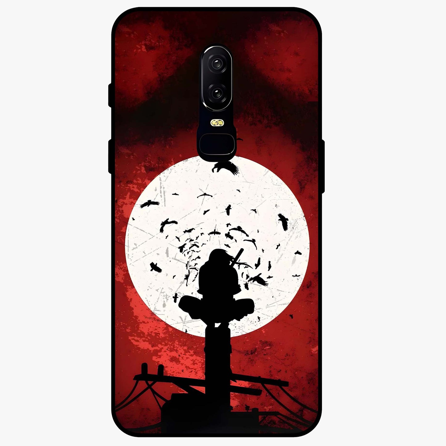 Itachi Limited Edition Naruto Anime Glass Case showing flat back view with iconic anime character artwork and glossy glass finish.