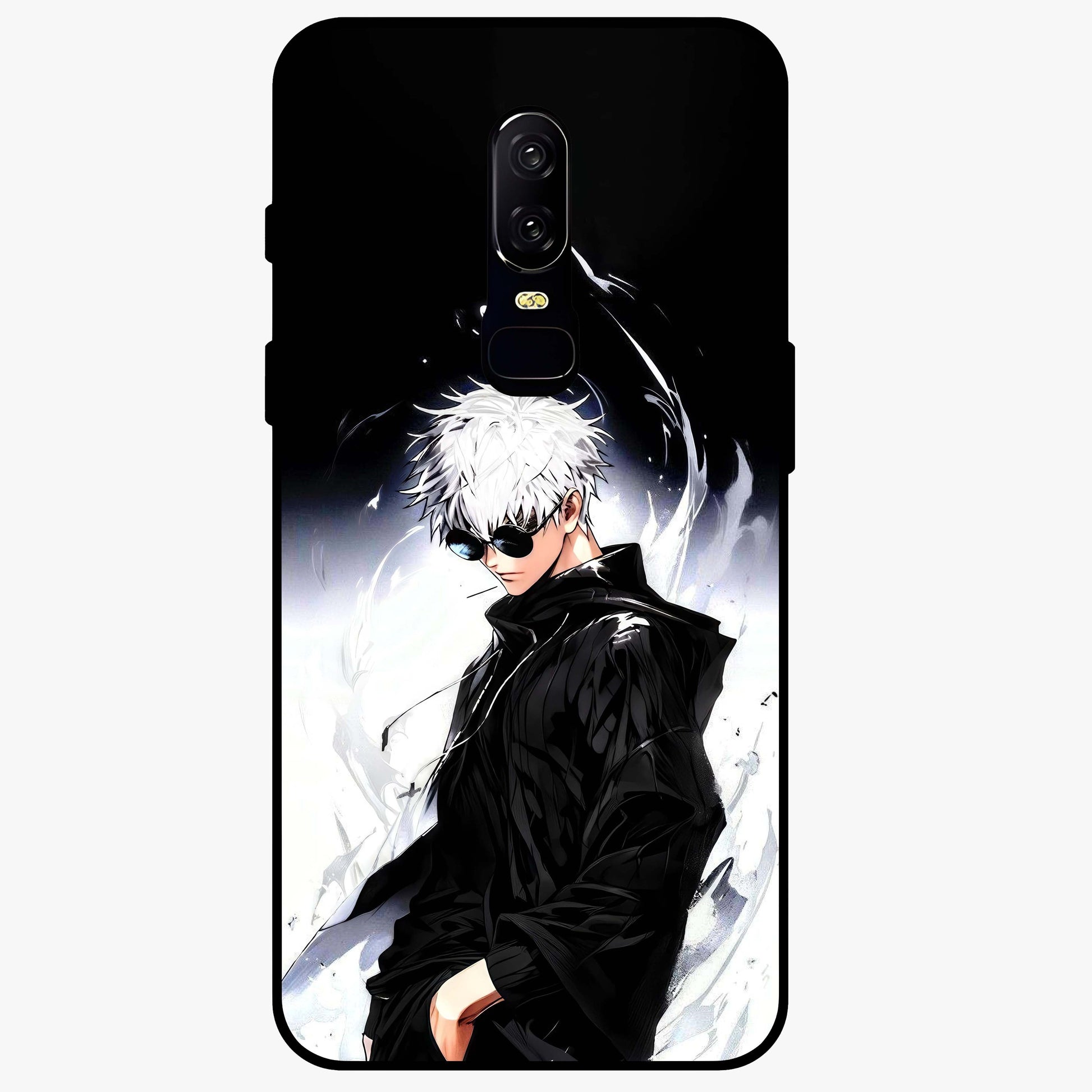 Limitless Shadow King Glass Case showing flat back view with powerful shadow warrior artwork and glossy glass finish.