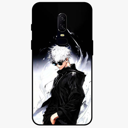 Limitless Shadow King Glass Case showing flat back view with powerful shadow warrior artwork and glossy glass finish.