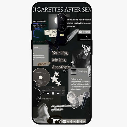 Midnight Love Echo Glass Case showing flat back view with romantic midnight themed artwork and glossy glass finish.
