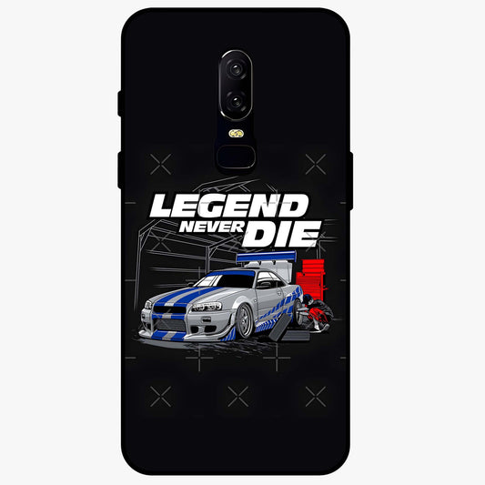 Midnight Racing Legacy Glass Case showing flat back view with sleek racing inspired artwork and glossy glass finish.