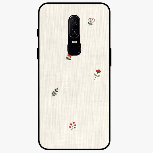 Minimal Petal Whispers Glass Case showing flat back view with soft minimal floral artwork and glossy glass finish.