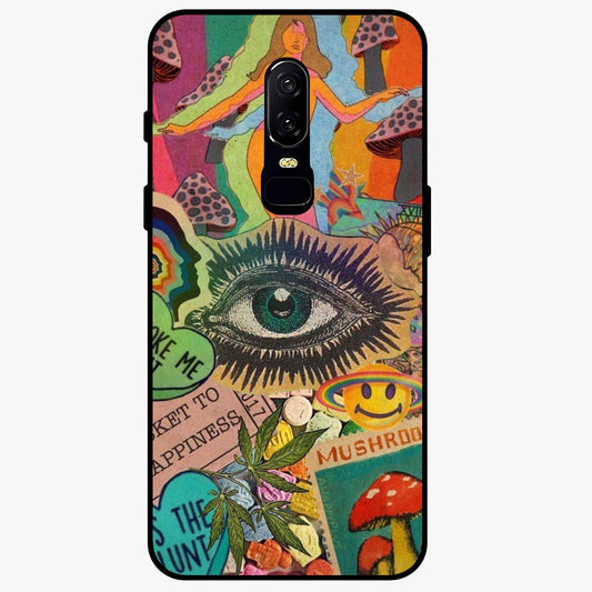Mystic Eye Wonderland Glass Case showing flat back view with mystical eye themed artwork and glossy glass finish.