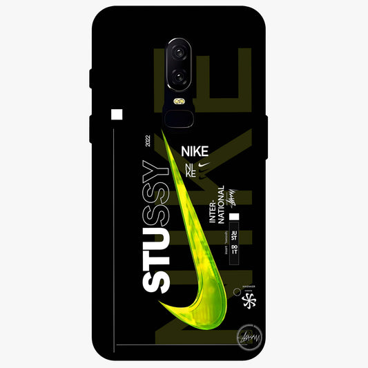 Neon Street Edition Glass Case showing flat back view with neon street style artwork and glossy glass finish.