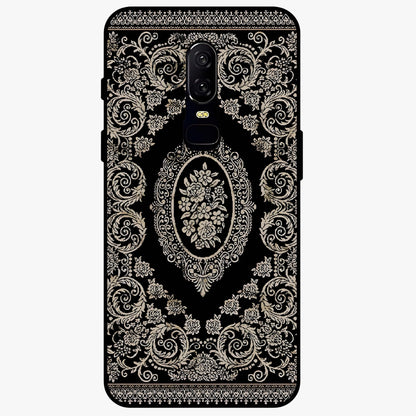 Noir Bloom Elegance Glass Case showing flat back view with elegant dark floral artwork and glossy glass finish.