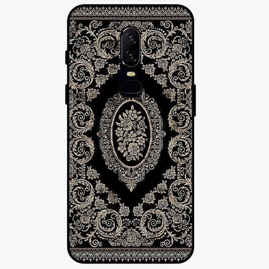 Noir Bloom Elegance Glass Case showing flat back view with elegant dark floral artwork and glossy glass finish.