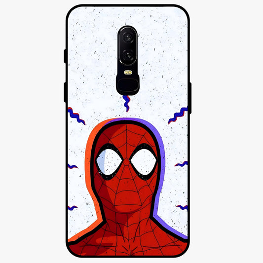 Omg Spiderman Glass Case showing flat back view with bold superhero inspired artwork and glossy glass finish.
