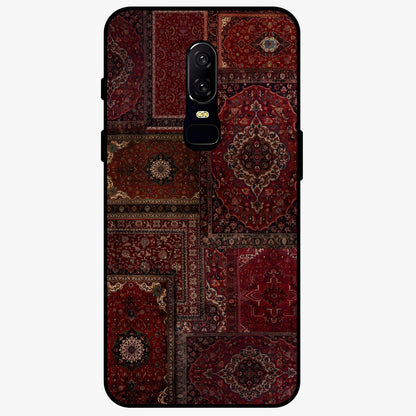 Persian Velvet Tale Glass Case showing flat back view with luxurious Persian velvet pattern artwork and glossy glass finish.