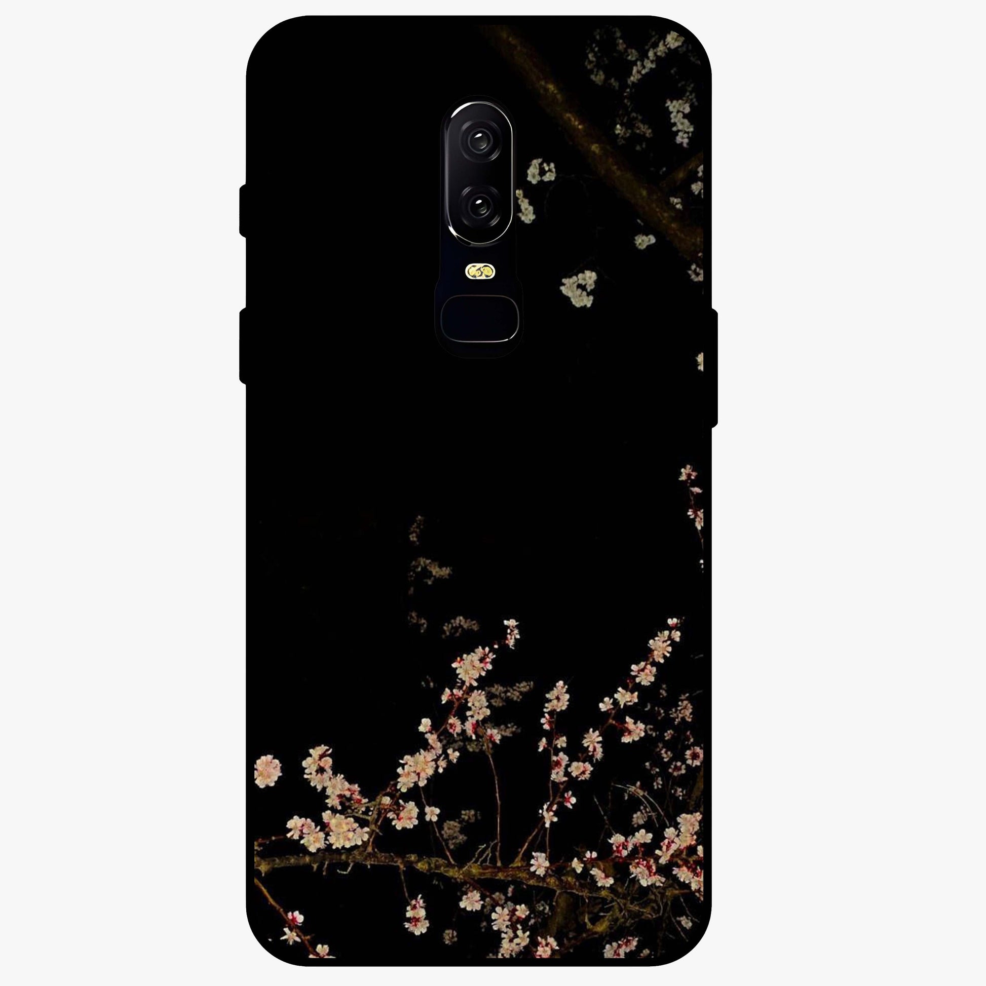 Petal Moon Light With Custom Name Glass Case showing flat back view with floral moonlight artwork and personalized name design.