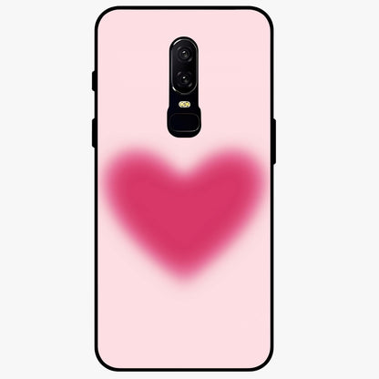 Pink Aura Heart Glass Case showing flat back view with glowing heart artwork and glossy glass finish.