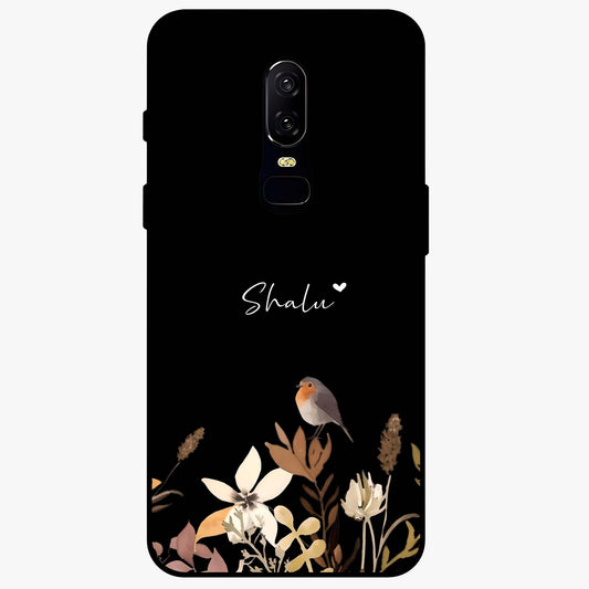 Quiet Garden Tune Custom Name Glass Case showing flat back view with peaceful garden artwork and personalized name design.