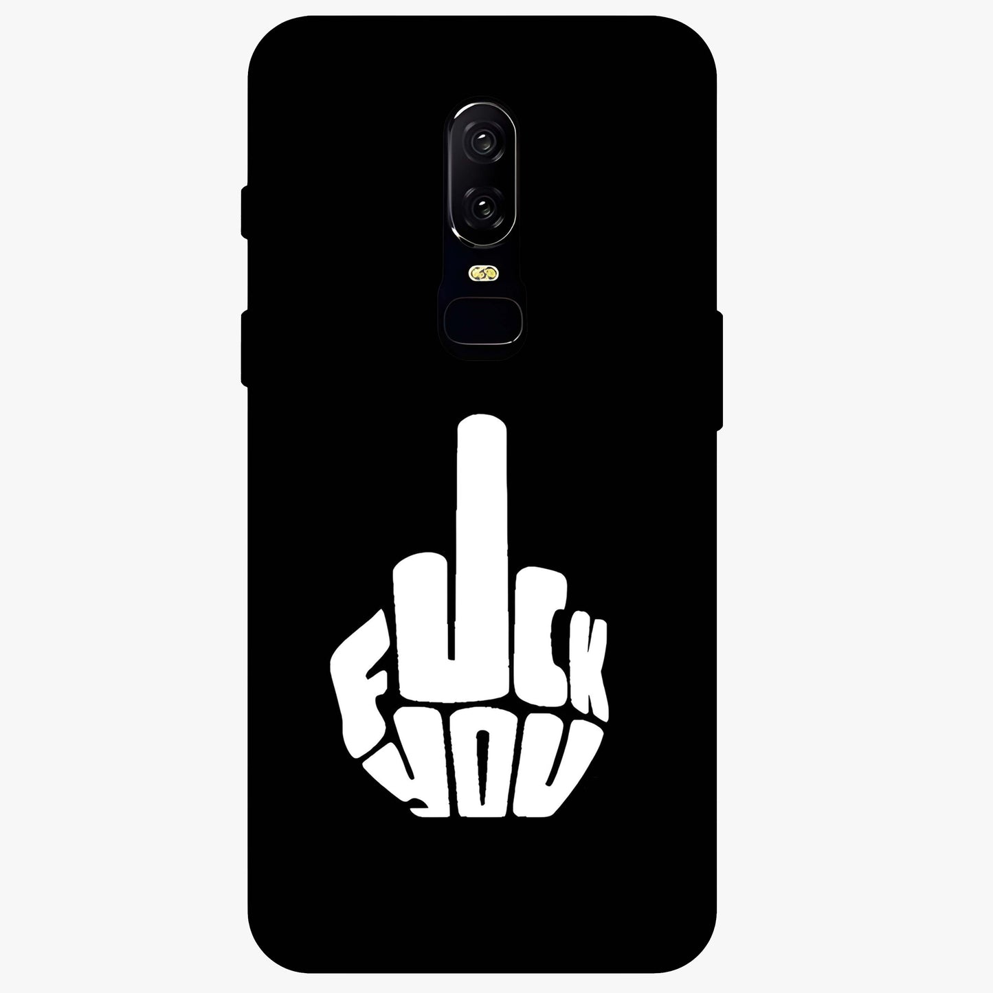 Rebel Mode On Glass Case showing flat back view with bold rebellious typography artwork and glossy glass finish.
