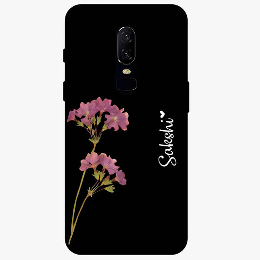 Riching Lavender Flower Custom Name Glass Case showing flat back view with lavender floral artwork and personalized name design.