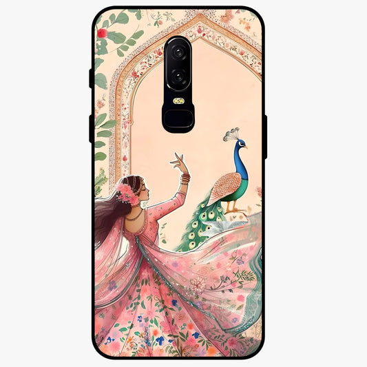 Royal Grace Muse Glass Case showing flat back view with elegant artistic artwork and glossy glass finish.