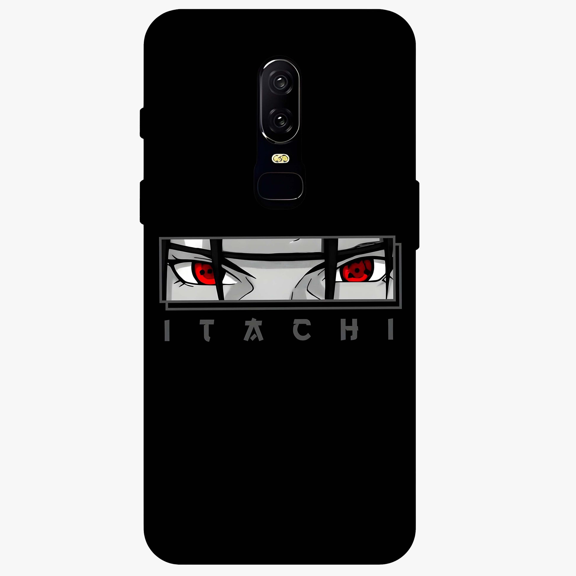 Scarlet Gaze Dominance Glass Case showing flat back view with striking red themed artwork and glossy glass finish.