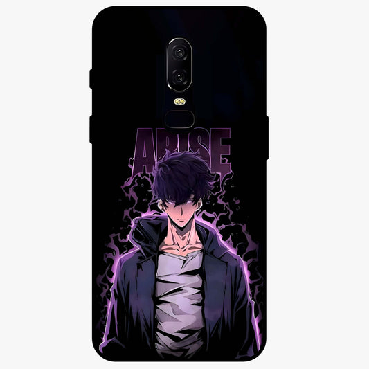 Shadow Monarch Awakening Glass Case showing flat back view with powerful dark monarch themed artwork and glossy glass finish.