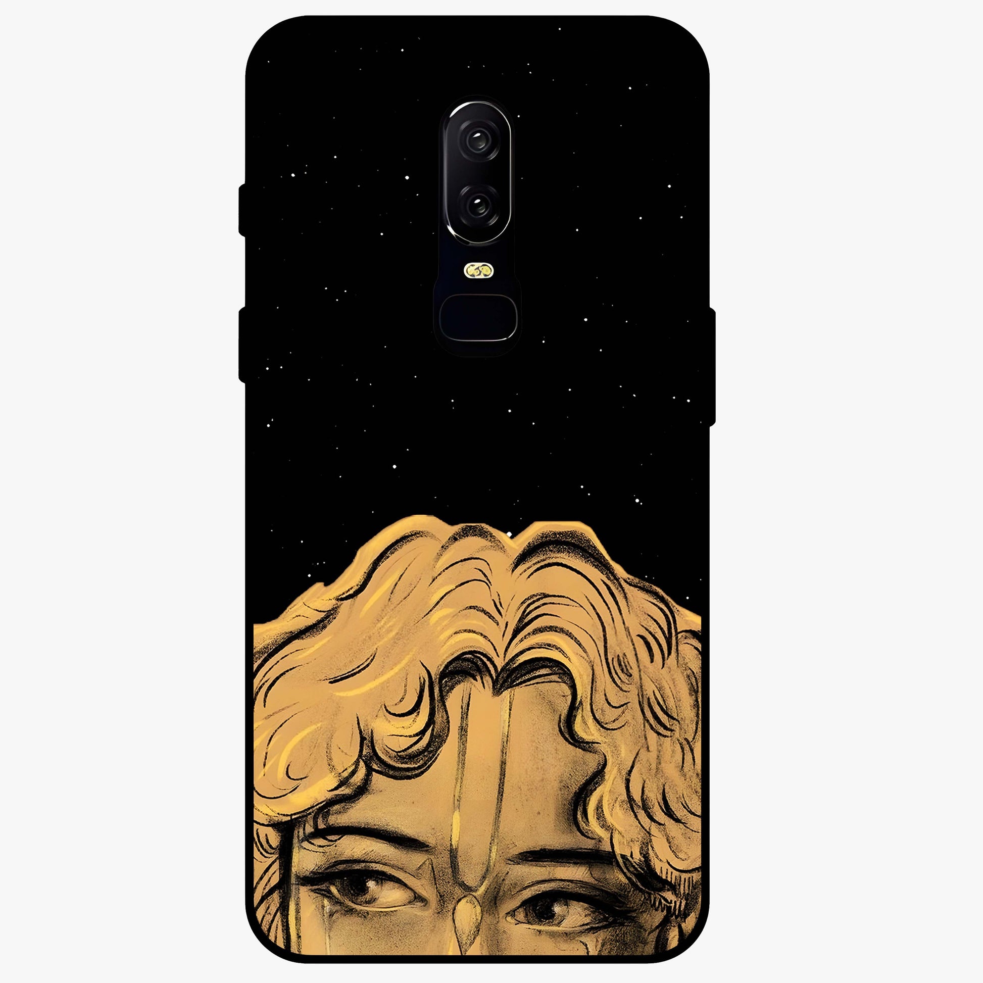 Shri Krishna Art Glass Case showing flat back view with devotional Krishna artwork and glossy glass finish.