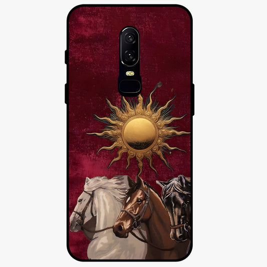 Solar Riders Glass Case showing flat back view with dynamic rider themed artwork and glossy glass finish.