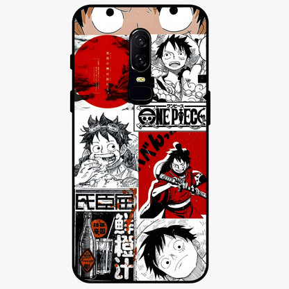 Strawhat Chaos Panels Glass Case showing flat back view with anime inspired chaos panel artwork and glossy glass finish.