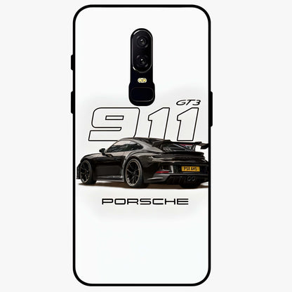 Turbo Legacy Icon Glass Case showing flat back view with iconic sports car inspired artwork and glossy glass finish.