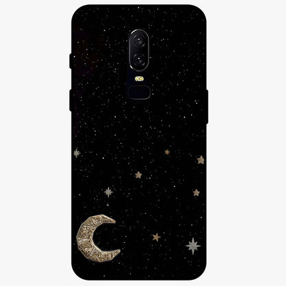 Twinkle Star With Half Moon Glass Case showing flat back view with star and half moon artwork and glossy glass finish.