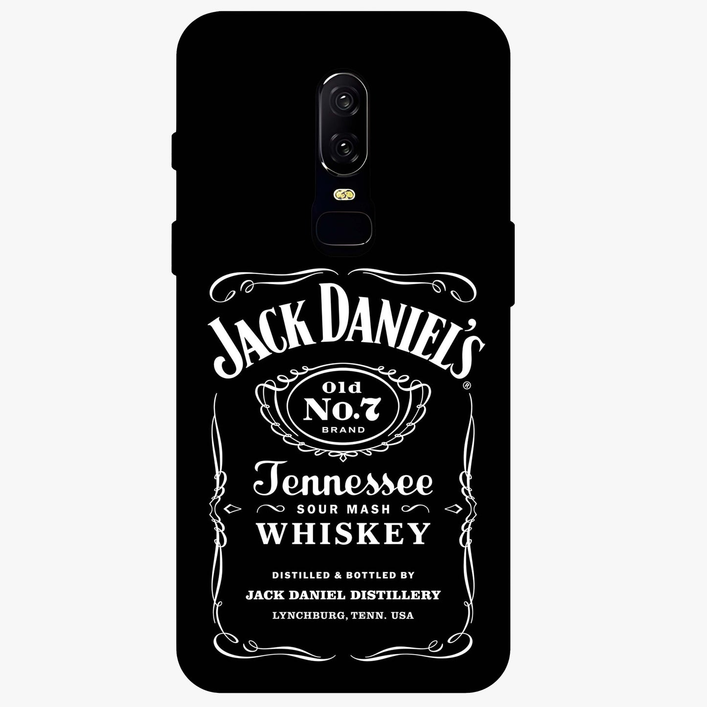 Vintage Whiskey Heritage Glass Case showing flat back view with classic whiskey inspired artwork and glossy glass finish.