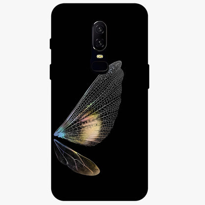 Whispers Of Wings Glass Case showing flat back view with graceful wing inspired artwork and glossy glass finish.