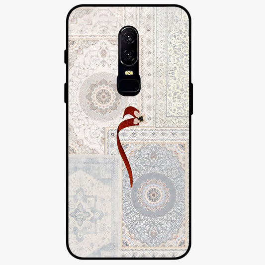 White Aesthetic Bow Glass Case showing flat back view with minimal bow artwork and glossy glass finish.