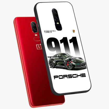 911 Turbo Dominance Glass Case displayed in premium angled mockup highlighting sporty car illustration and sleek glass surface.